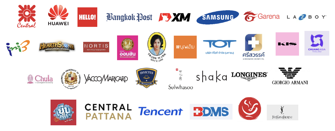 แบรนด์ที่ไว้วางใจ IGEN — Central, Huawei, Samsung, Tencent, Giorgio Armani, Yves Saint Laurent, Longines, Sulwhasoo, Garena, La-Z-Boy, Bangkok Post, XM, HELLO!, ช่อง 3, ออมสิน, TOT, BDMS, Central Pattana, จุฬาลงกรณ์มหาวิทยาลัย และอีกมากมาย